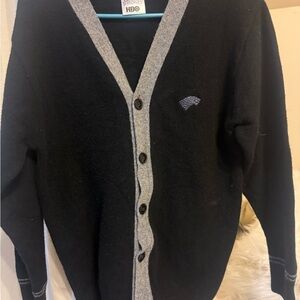HBO Game of Thrones Cardigan Large 100% Lambs Wool from Scotland Black Gray